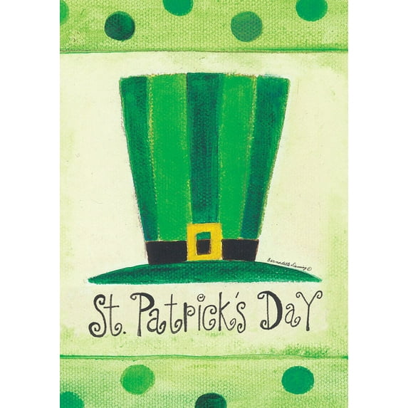 Toland Home Garden St Patrick's Hat Outdoor Garden Flag 18" x 12.5"