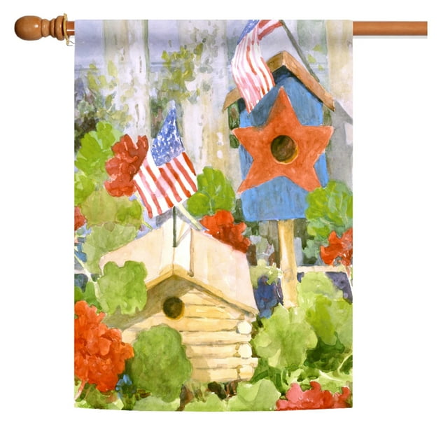 Toland Home Garden Star-Spangled Birdhouse House Flag