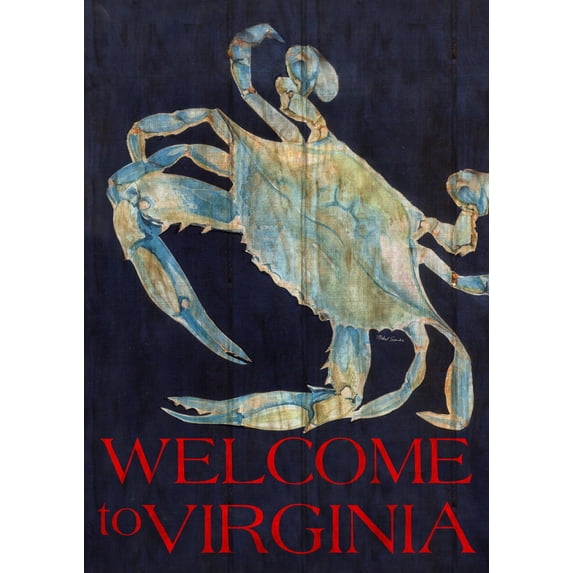 Toland Home Garden Summer Blues-Welcome to Virginia Crab Flag Double Sided 12x18 Inch
