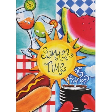 Toland Home Garden Summer Drinks Flower summer Flag Double Sided 28x40 ...