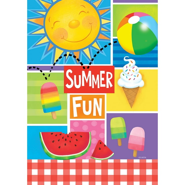Toland Home Garden Summer Fun Sunshine summer Flag Double Sided 28x40 Inch