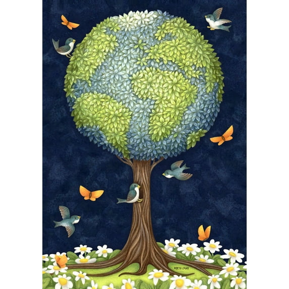 Toland Home Garden The Earth Tree Outdoor Garden Flag 18" x 12.5"