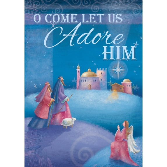 Toland Home Garden The Good Shepherd Religious Christmas Flag Double Sided 12x18 Inch