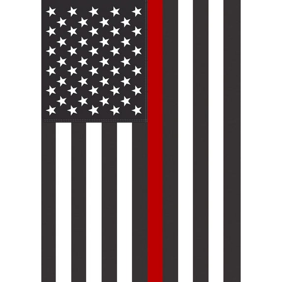 Toland Home Garden Thin Red Line USA Patriotic Fire Flag Double Sided 12x18 Inch