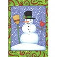 thumbnail image 1 of Toland Home Garden Top Hat Snowman Winter Flag Double Sided 12x18 Inch, 1 of 5