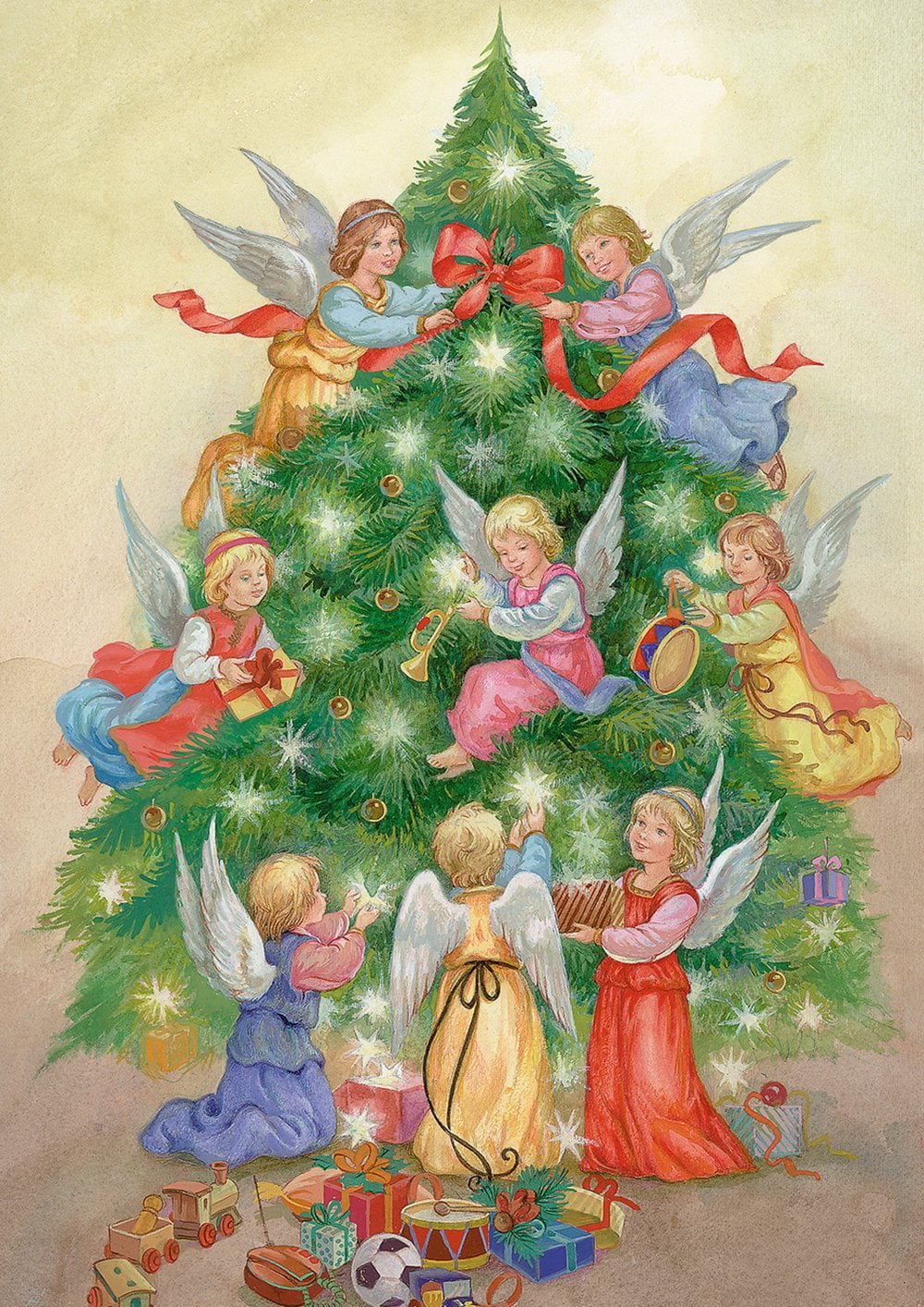 Toland Home Garden Tree Angels Christmas Flag Double Sided 12x18 Inch