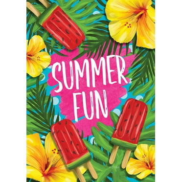 Toland Home Garden Summer Drinks Flower summer Flag Double Sided 28x40 ...