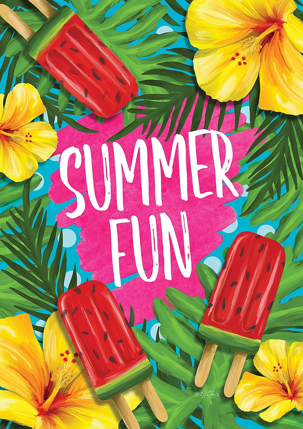 Toland Home Garden Tropical Popsicles Party Summer Flag Double Sided ...