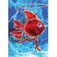 thumbnail image 1 of Toland Home Garden Watercolor Red Goldfish Pond Fish Flag Double Sided 28x40 Inch, 1 of 5