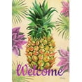 thumbnail image 1 of Toland Home Garden Welcome Floral Pineapple Welcome Flag Double Sided 12x18 Inch, 1 of 5