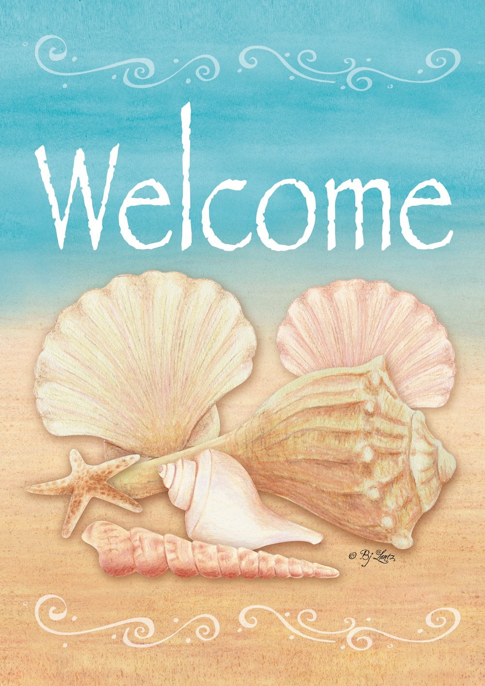 Toland Home Garden Welcome Shells Beach Summer Flag Double Sided 12x18 ...