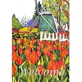 thumbnail image 1 of Toland Home Garden Windmill And Tulips Welcome Flower Flag Double Sided 12x18 Inch, 1 of 5