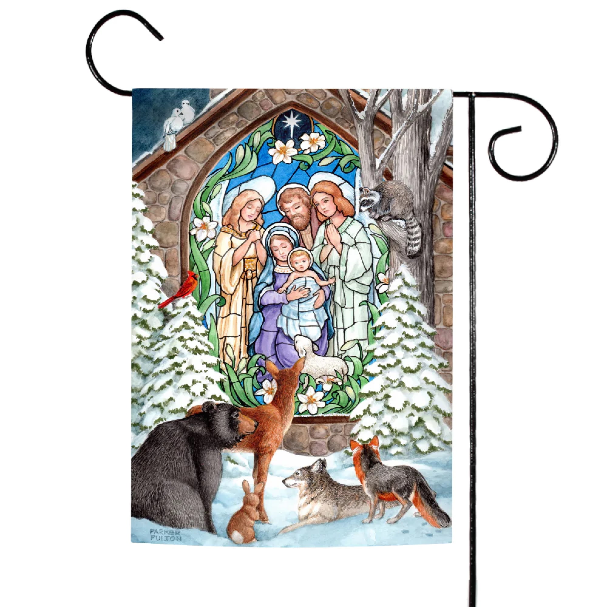 Winter Nativity Scene Christmas Garden Flag 12x18 Inch