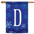 thumbnail image 1 of Toland Home Garden Winter Snowflakes Monogram D Personalized Winter Flag Double Sided 28x40 Inch, 1 of 5