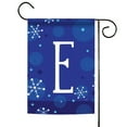 thumbnail image 1 of Toland Home Garden Winter Snowflakes Monogram E Personalized Winter Flag Double Sided 12x18 Inch, 1 of 5