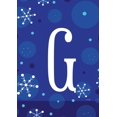 thumbnail image 1 of Toland Home Garden Winter Snowflakes Monogram G Personalized Winter Flag Double Sided 28x40 Inch, 1 of 5