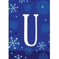 thumbnail image 1 of Toland Home Garden Winter Snowflakes Monogram U Personalized Winter Flag Double Sided 28x40 Inch, 1 of 5