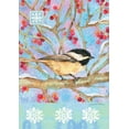 thumbnail image 1 of Toland Home Garden Winter Woods Chickadee Bird Winter Flag Double Sided 12x18 Inch, 1 of 5