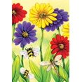 thumbnail image 1 of Toland Home Garden Zinnia Flight Flowers Flower Flag Double Sided 12x18 Inch, 1 of 5