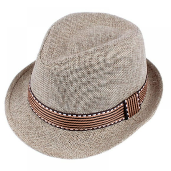 Toldder Kids Straw Trilby Fedora Cap Felt Fedora Hat Short Brim Sunhat