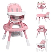 Tolead 15-in-1 Convertible Feeding High Chair with Activity Center, 2-in-1 Baby Highchair & Activity Center, Pink