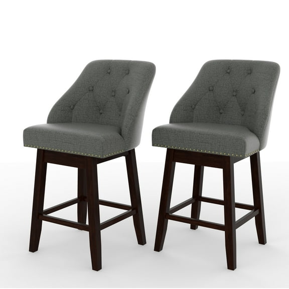 Tolead 26" Swivel Counter Bar Stools - Set of 2, Gray