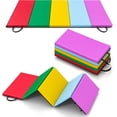 thumbnail image 1 of Betterhood 5-Panel Folding Gymnastics Mats for Tumbling, 79"x32"x1.5" Exercise Mats W/Hook & Loop, Non-Slip Bottom & Carrying Handles, Rainbow Gym Mats for Kids, Tumbling Mats for Home, 1 of 7