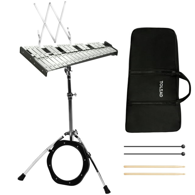 Tolead 32 Notes Glockenspiel Bell Percussion Xylophone Instruments Kit