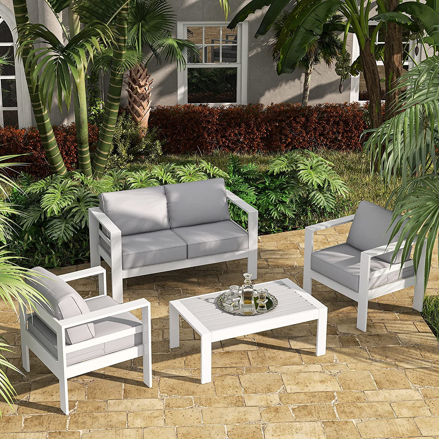 4 piece sale aluminum patio set