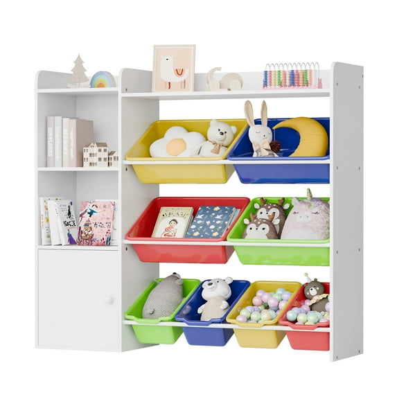 Tolead 4-Tier Multipurpose Kids Bookshelf and Toy Storage, Multicolor