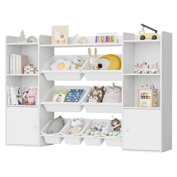 Tolead 4-Tier Multipurpose Kids Bookshelf and Toy Storage, White