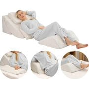 Tolead 5pcs Orthopedic Washable Bed Wedge Pillow Set, Adjustable, Acid Reflux, Reading, Recovery, Health, Surgery