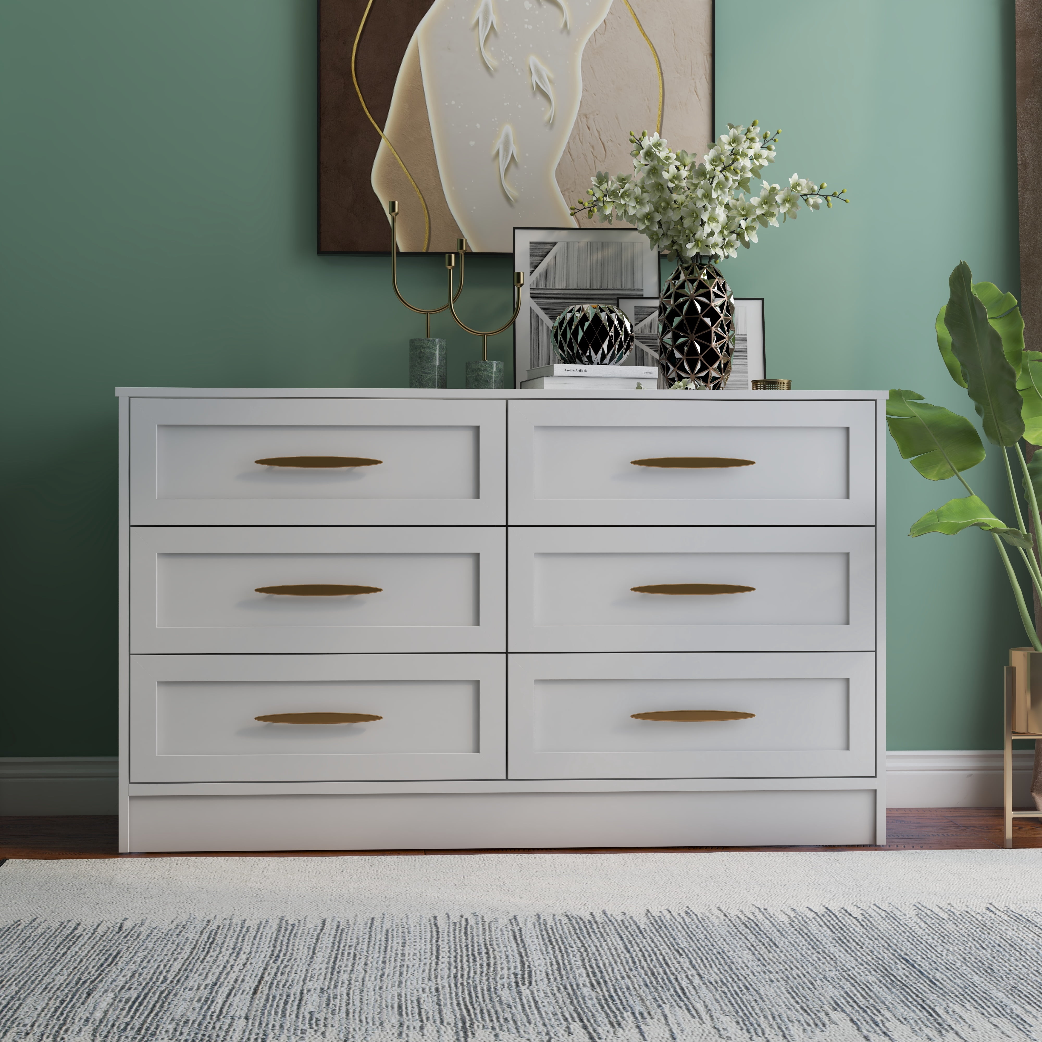 slim fit dress slacks Antique 4 Drawer Dresser in White and Tan Wash Pearl Inlay Knobs – DaRosa  Creations main image 0
