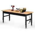 thumbnail image 1 of Tolead 60" Heavy-Duty Adjustable Workbench with Power Outlets, Rubber Wood Shop Table, Workstation, 1 of 8