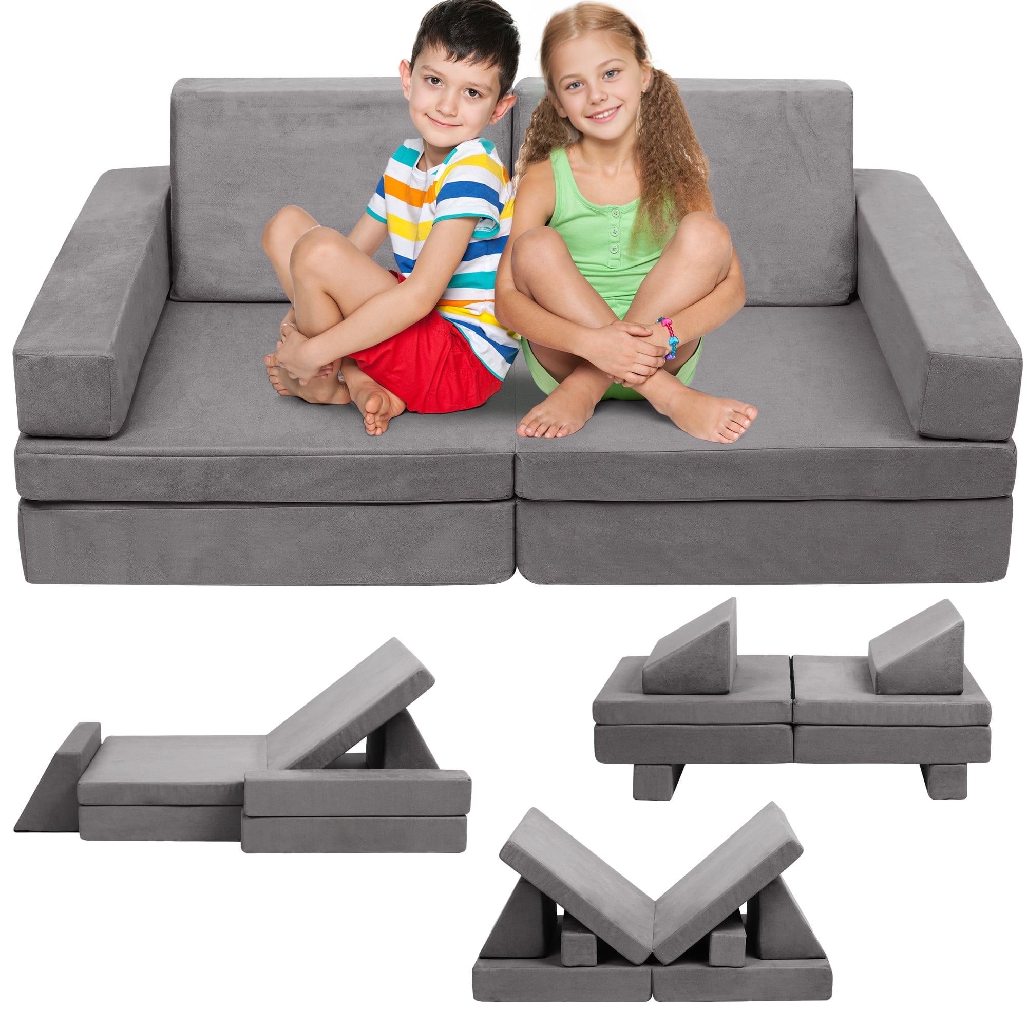 Tolead 6pcs Modular Kids Play Couch, Imaginative Furniture Set