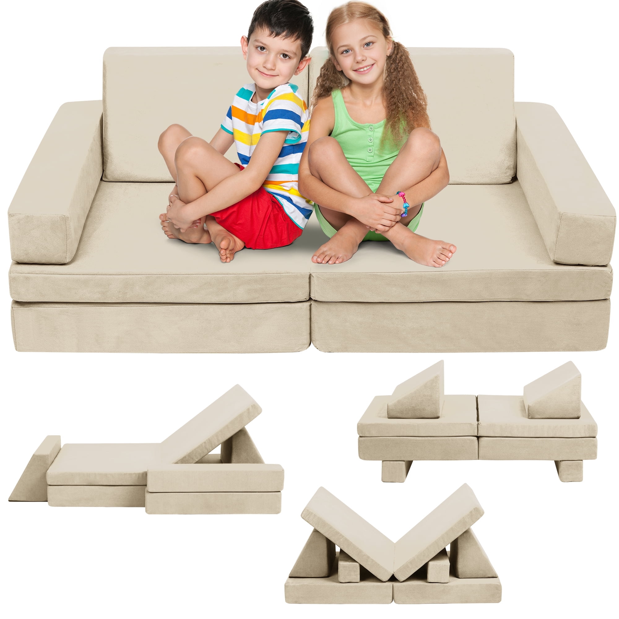Tolead Toddler Sofa, 6pcs Modular Kids Building & Exploring