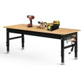 thumbnail image 1 of Tolead 70" Heavy-Duty Adjustable Workbench, Rubber Wood Shop Table, Workstation, Power Outlets & Pegboard, 1 of 7