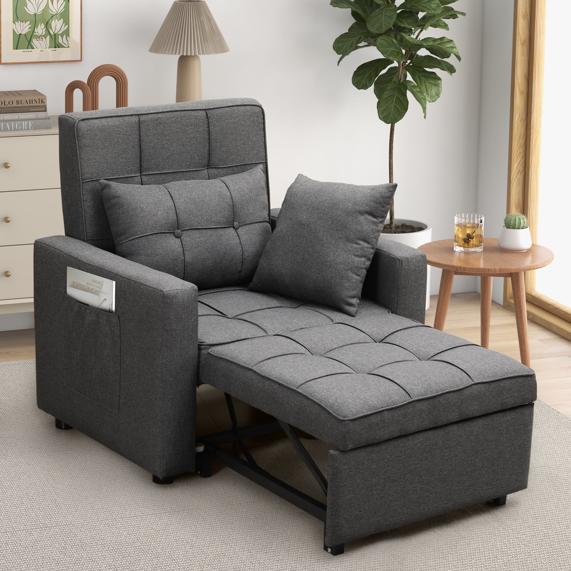 Tolead Convertible Futon Folding Sleeper Sofa Chair Bed with Adjustable Backrest Walmart