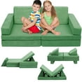 thumbnail image 1 of Tolead Kids Play Couch, Modular Furniture Set with 6pcs, Dark Green, 1 of 8