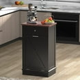 thumbnail image 1 of Tolead Kitchen Single Trash Cabinet Tilt Out Free Standing Storage Can with Hideaway Drawer and Countertop, Wood, Black, 1 of 8