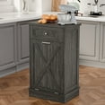 thumbnail image 1 of Tolead Kitchen Single Trash Cabinet Tilt Out Free Standing Storage Can with Hideaway Drawer and Countertop, Wood, Gray, 1 of 7