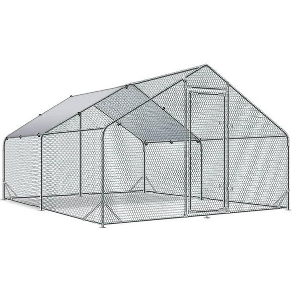 Tolead Large Metal Chicken Coop Upgrade Tri-Supporting Wire Mesh Chicken Run,Chicken Pen with Water-Resident and Anti-UV Cover,Duck Rabbit House Outdoor