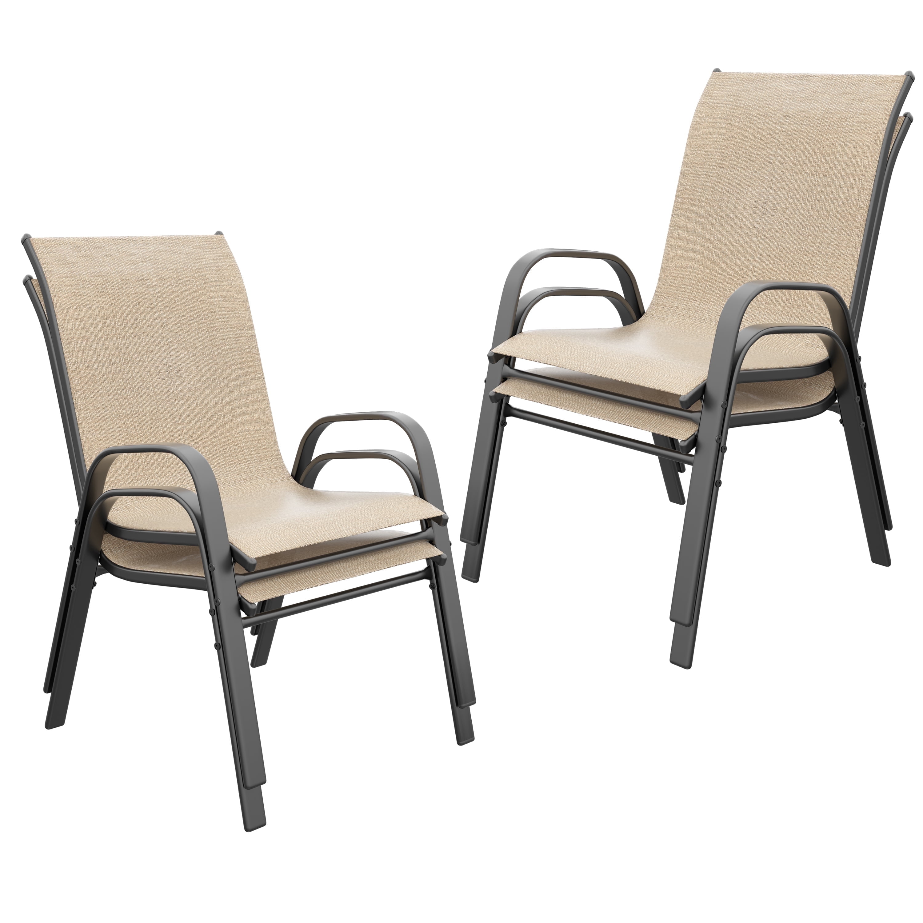 Tolead Outdoor Patio Dining Arm Chairs - Set of 4, Brown