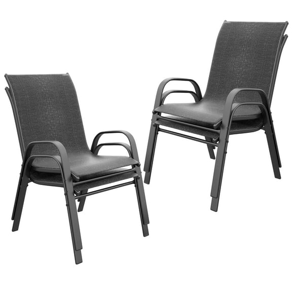 Tolead Outdoor Patio Dining Arm Chairs - Set of 4, Gray