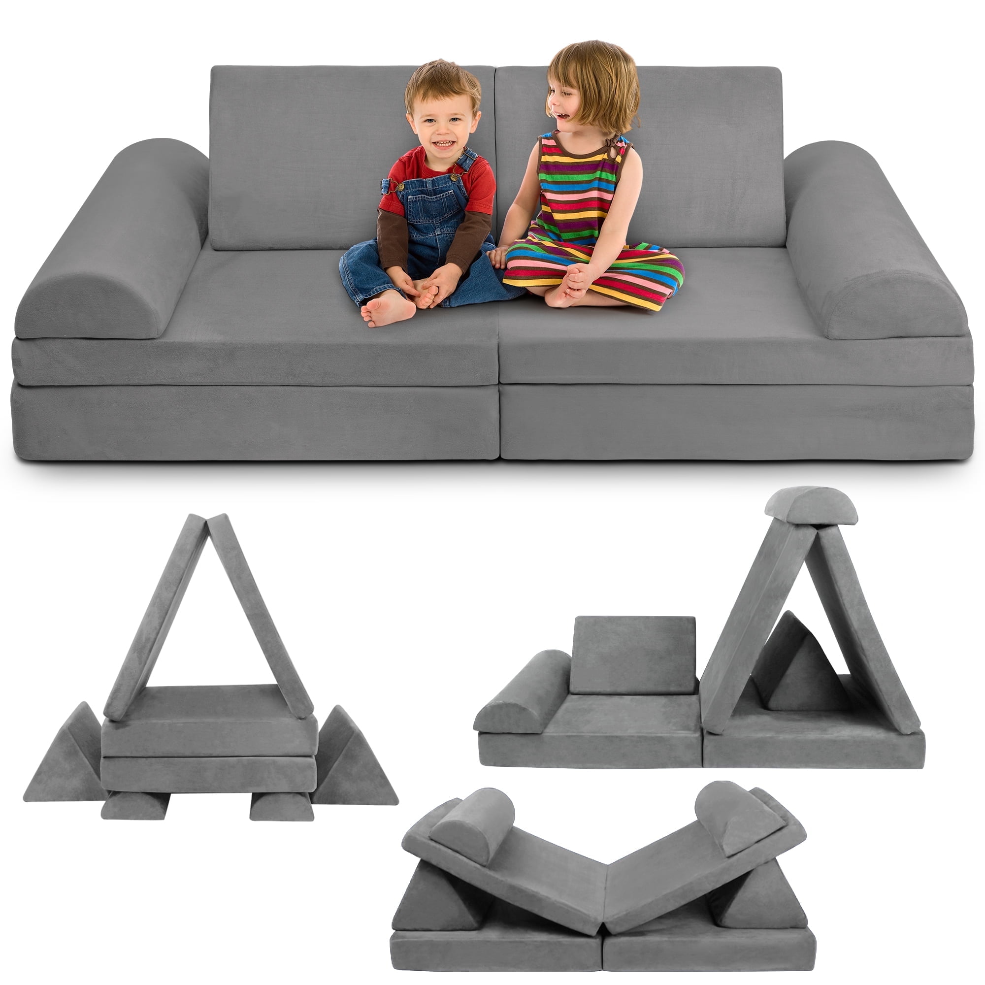 Tolead Kids Play Couch, 6 pcs Modular Sectional Sofa for Building and ...