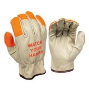 Toledano Industries Leather Work Gloves Hi Visibility Workwear Safety Gloves L