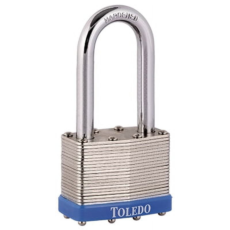 Toledo 50mm Width Steel Laminated Keyed Long Shackle Padlock
