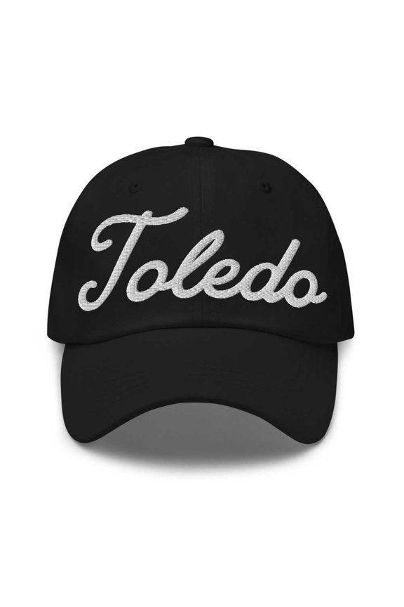 Toledo Baseball Cap Toledo Dad Hat Bold Script Massachusetts MA Hat Embroidered Souvenir Gift Black