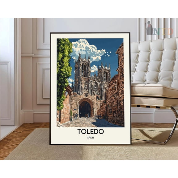 Toledo Poster, Toledotoledo Print, Toledo Photo, Toledo Poster Print, Toledo Travel Poster, Toledo Spain, Toledo City Gift Wall Art, Modern Wall Decor, 8x12 UNFRAMED
