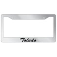 thumbnail image 1 of Toledo Script Chrome Plastic License Plate Frame EBS, 1 of 1
